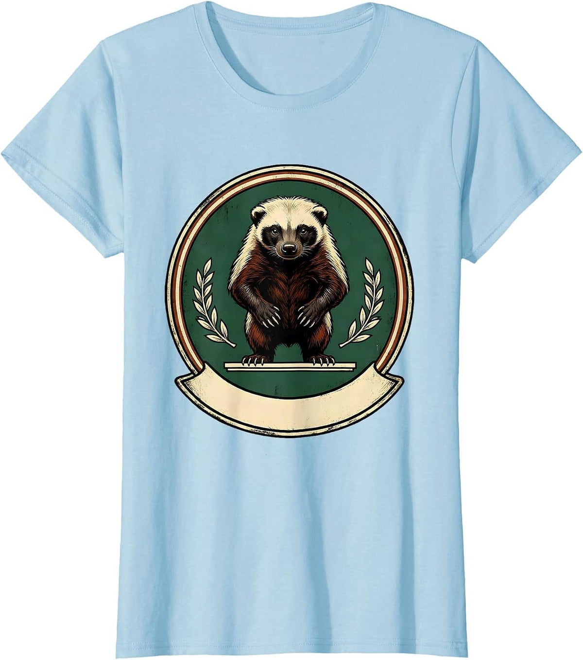 Women's Honey Badger Vintage Funny Animal Humor T-Shirt - Baby Blue