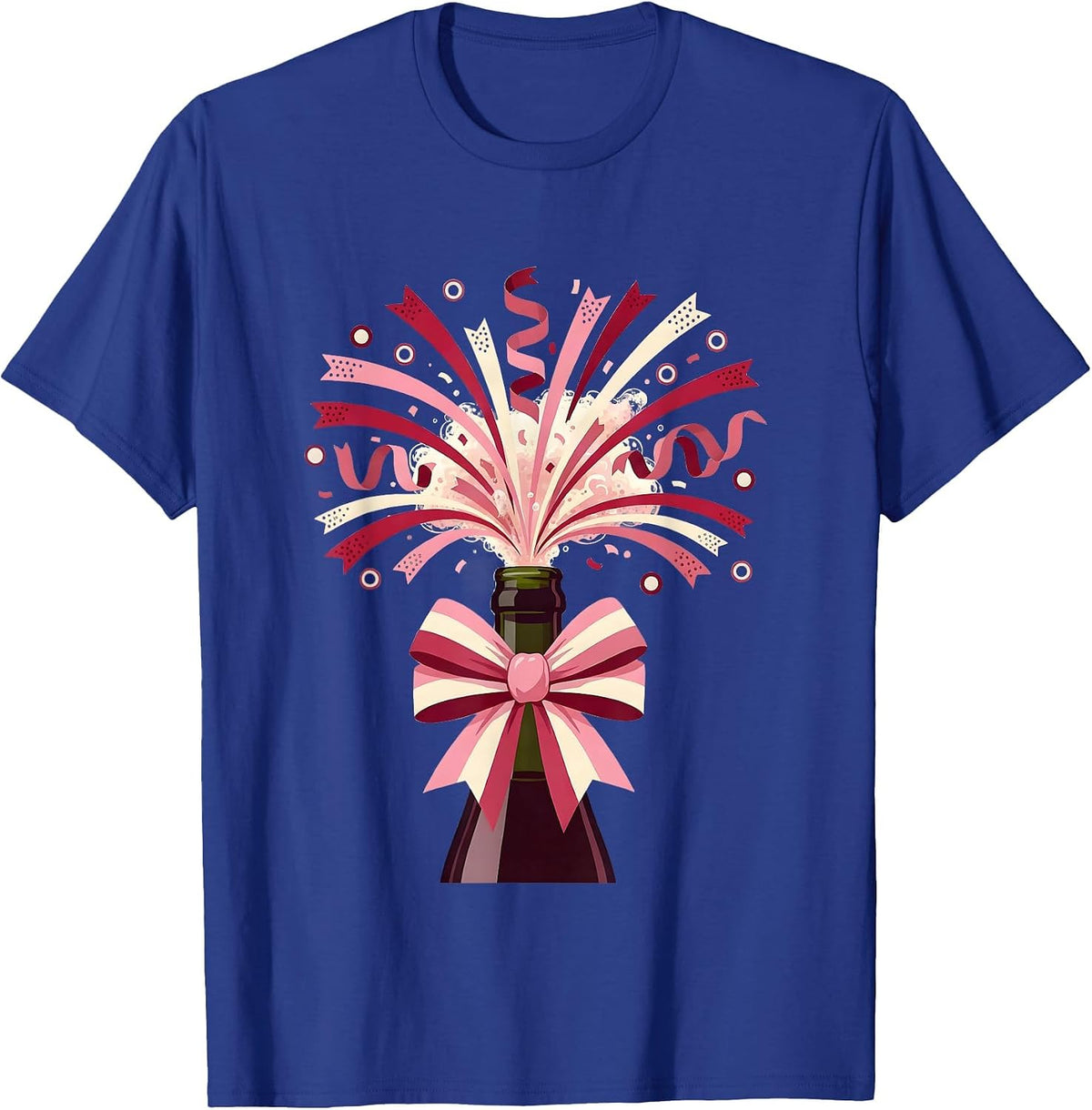 Men's 21st Birthday Champagne Explosion Confetti Design T-Shirt - Royal Blue