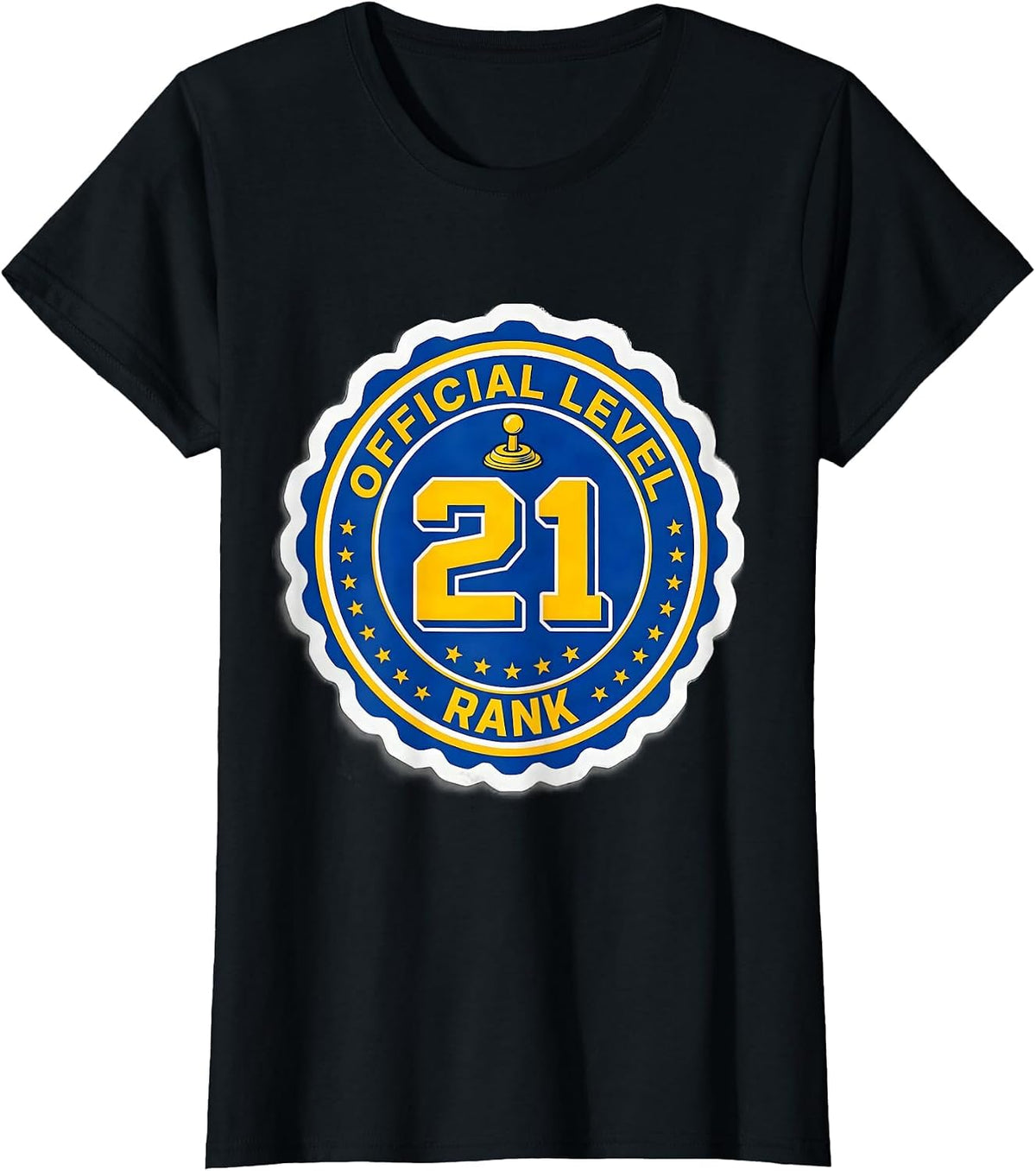 Women's Official Level 21 Rank Gamer Kid Birthday Number Unlocked T-Shirt - Black