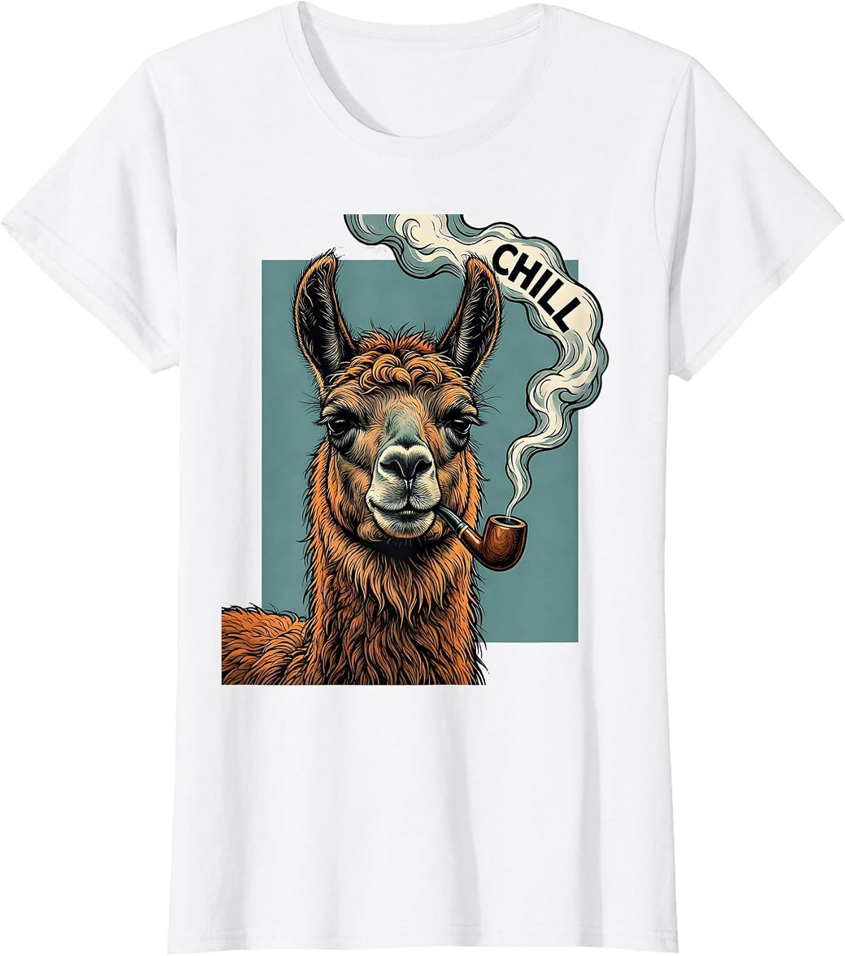 Chill Funny Llama Stoner Cannabis Humor Novelty T-Shirt - White