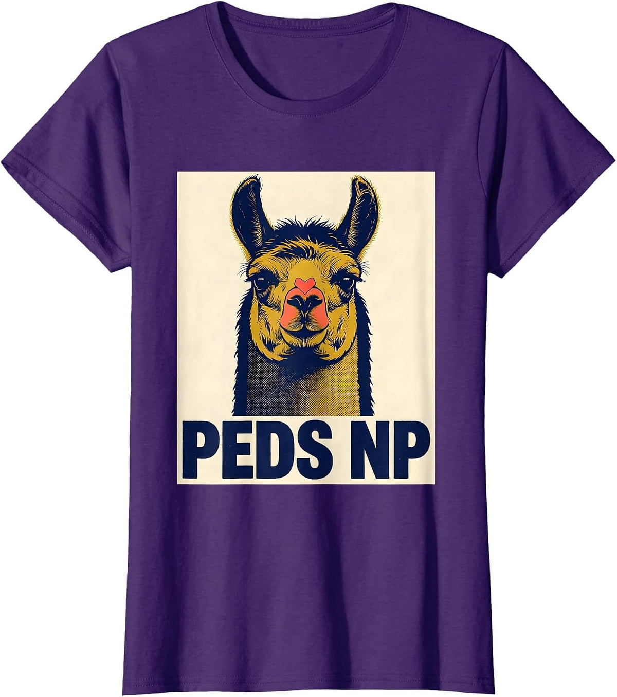 Women's PEDS NP Cute Llama Pediatric Nurse Practitioner NICU PICU T-Shirt - Purple
