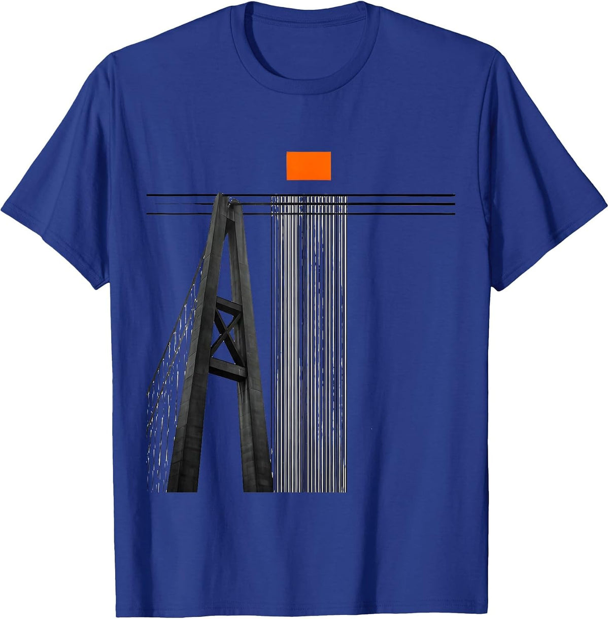 Men's Golden Gate Bridge Suspension Tower Leg Retro Souvenir T-Shirt - Royal Blue