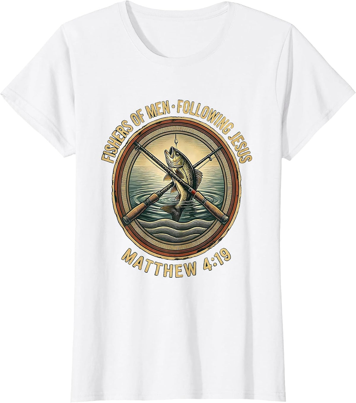 Fishers Of Men, Following Jesus — Matthew 4:19 Dad T-Shirt - White
