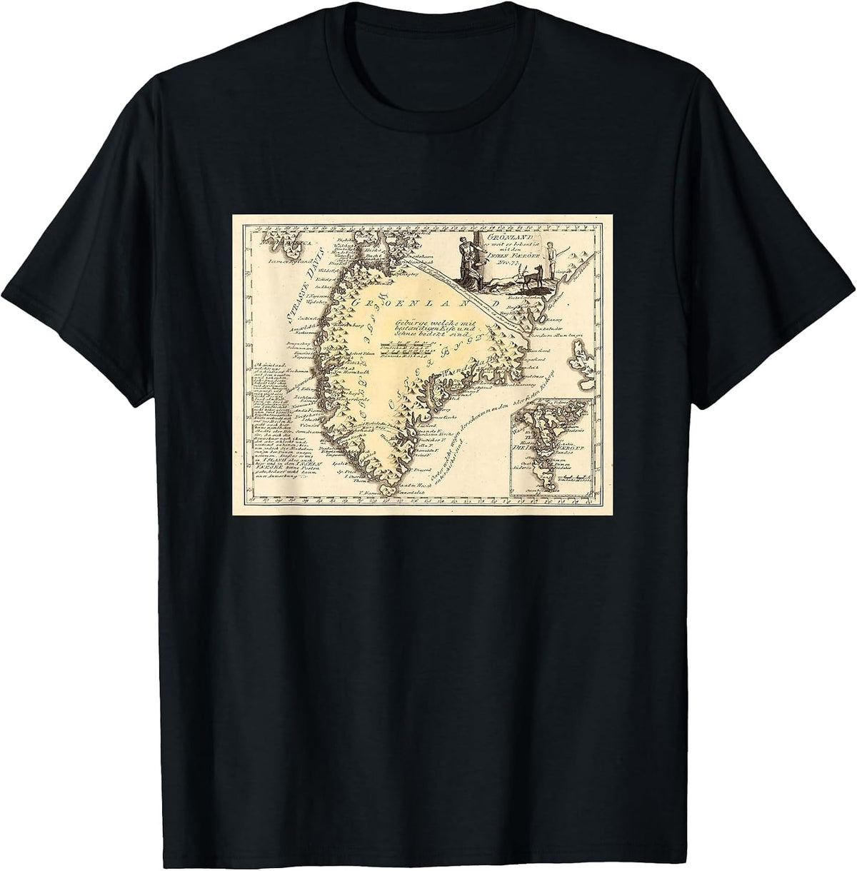 Greenland Map T-Shirt - Black