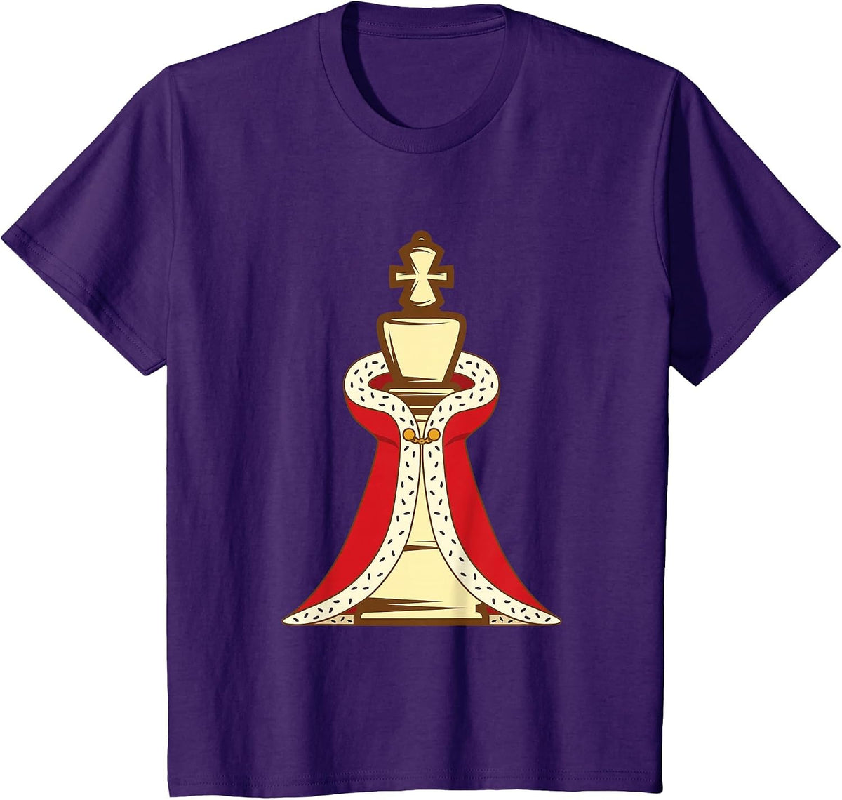 Chess Piece King with Cape T-Shirt - Purple