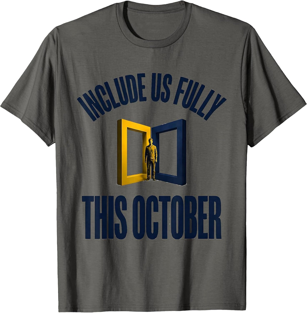Men's Include Us Fully This October Down Syndrome Awareness T-Shirt - Asphalt Grey
