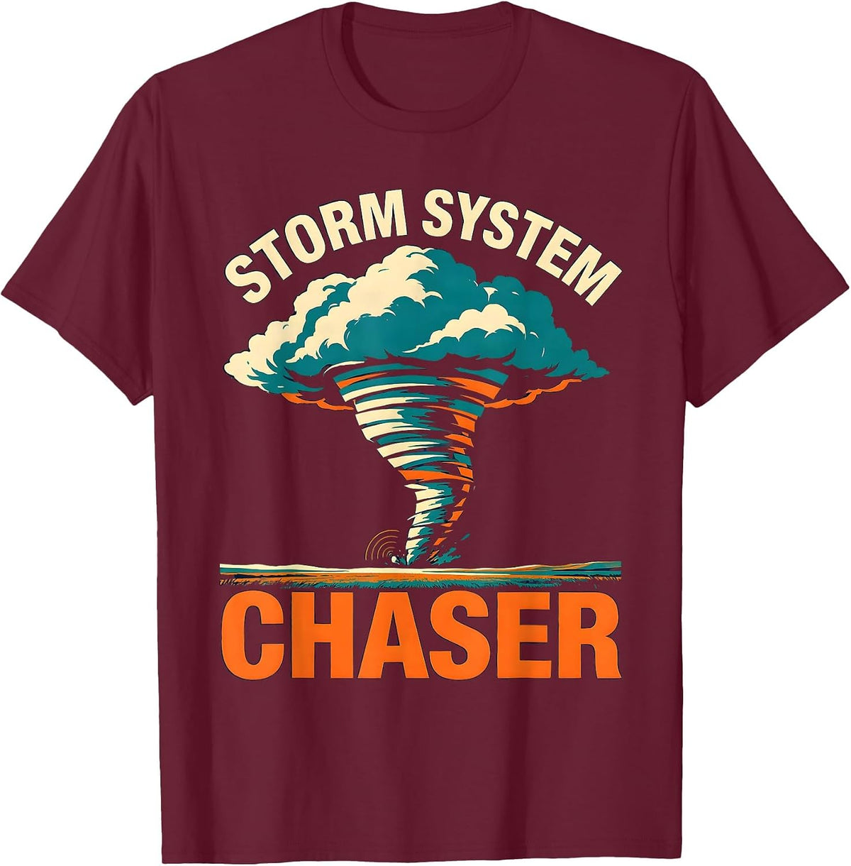 Men's Storm System Chaser Meteorology Enthusiast Weather Hobbyist T-Shirt - Burgundy