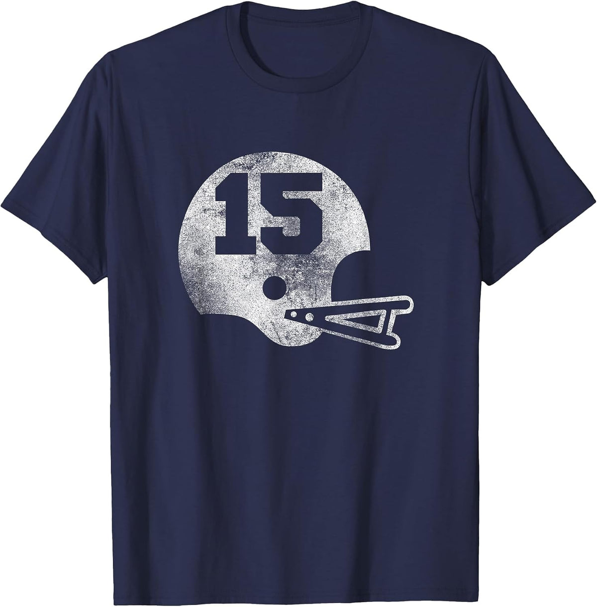 Vintage Football Jersey Number 15 T-Shirt Player Number T-Shirt - Navy Blue