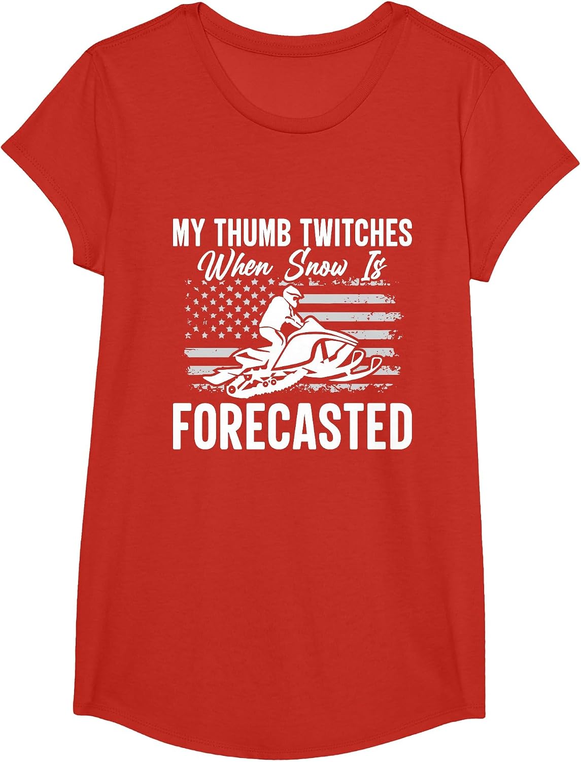 Funny Snowmobile Art for Men Women Snow Mobile Snowmobiling T-Shirt - Girls Red
