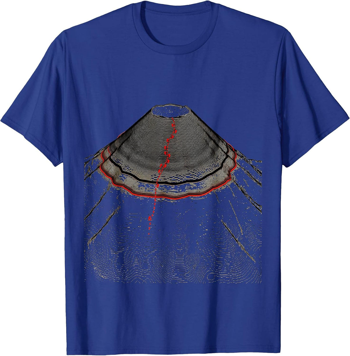 Men's Topographic Peak Contour Map Geography Fun T-Shirt - Royal Blue