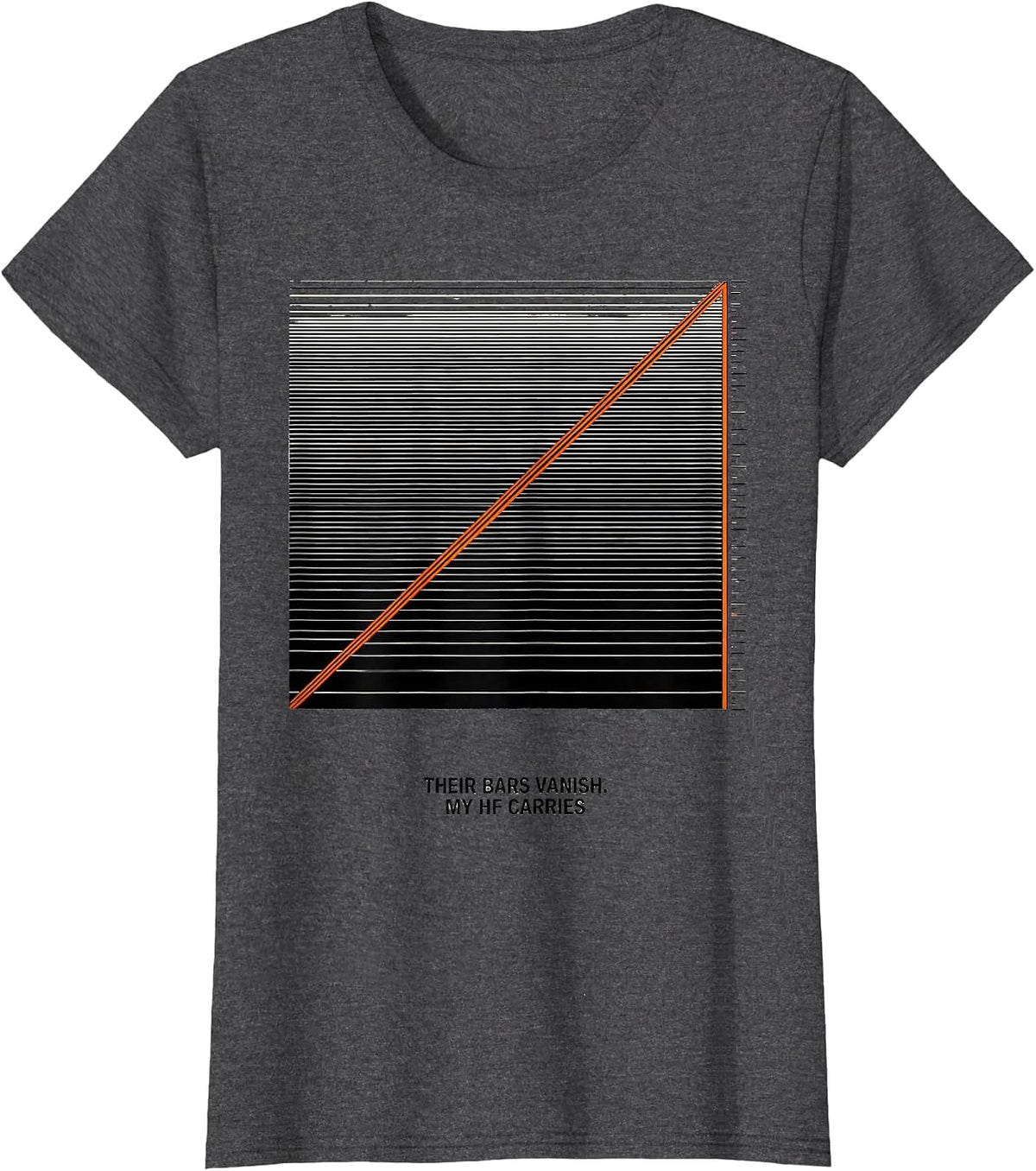 Women's Their Bars Vanish My HF Carries Funny Ham Radio Operator T-Shirt - Dark Heather Grey