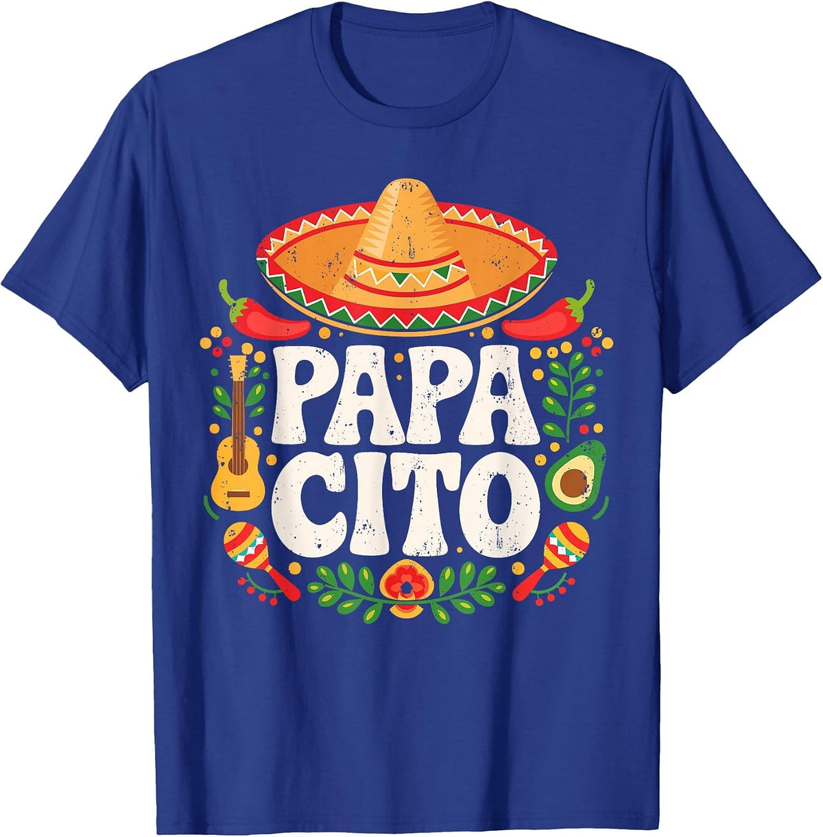 Papacito Shirt Funny Mexican Dad Men Cinco De Mayo Fiesta T-Shirt - Royal Blue