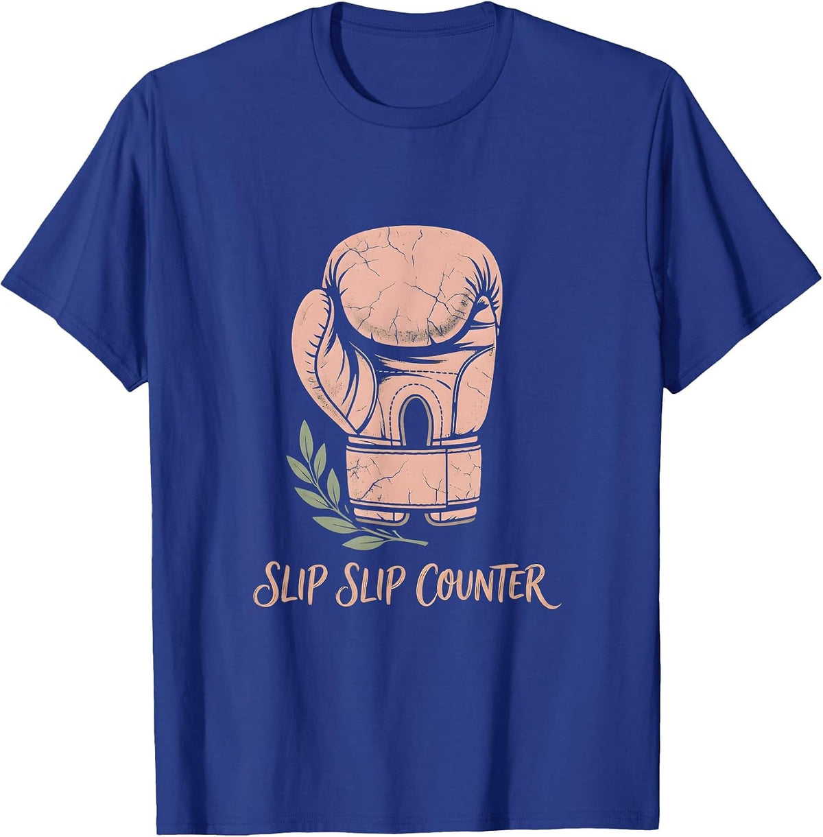 Slip Slip Counter Boxing Technique Design T-Shirt - Royal Blue
