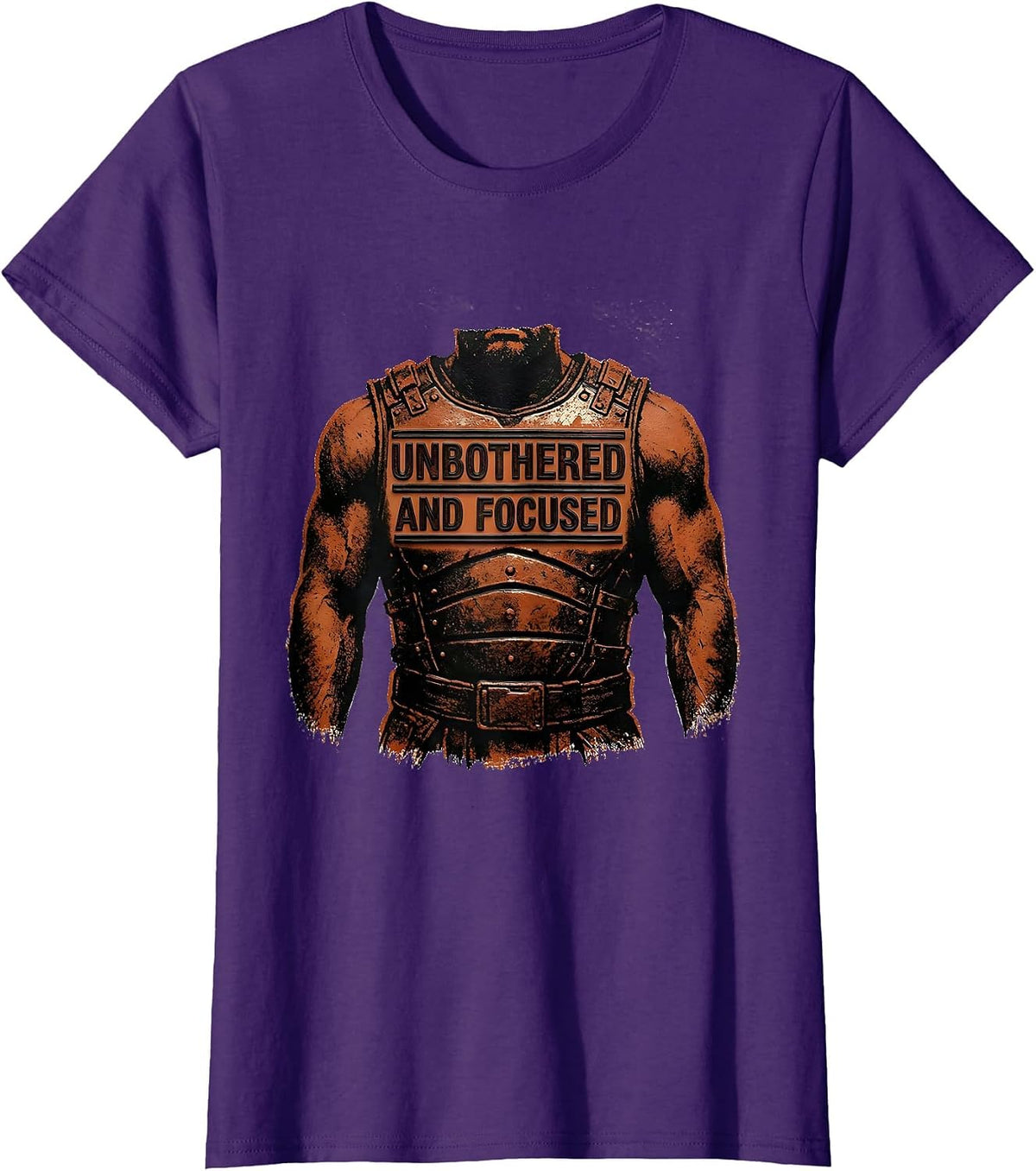 Women's Unbothered and Focused Bold Mindset Design T-Shirt - Purple