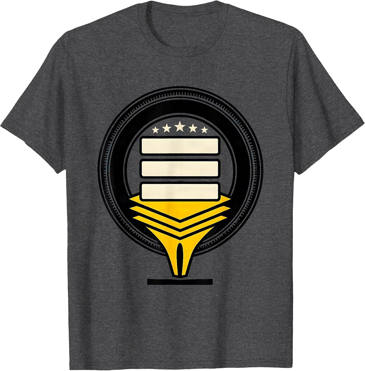 Men's Storm Chaser Badge Ring Tornado Enthusiast Humor T-Shirt - Dark Heather Grey