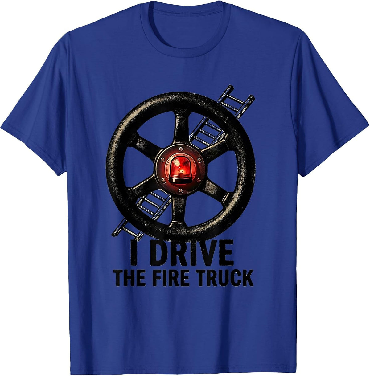 I Drive The Fire Truck Cute Toddler Boy Firefighter Birthday T-Shirt - Royal Blue