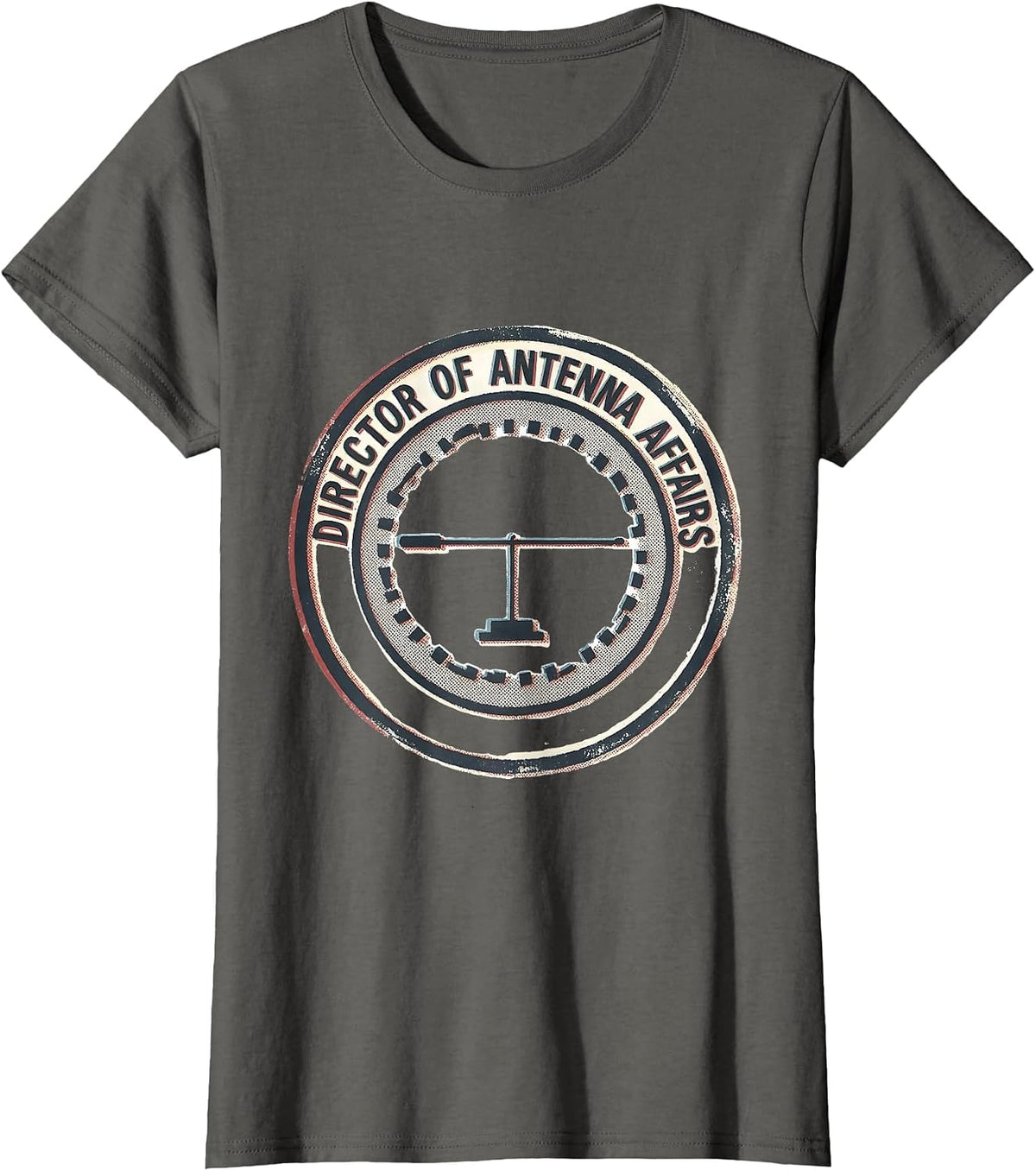 Women's Director Of Antenna Affairs Funny Ham Radio Operator Hobby T-Shirt - Asphalt Grey