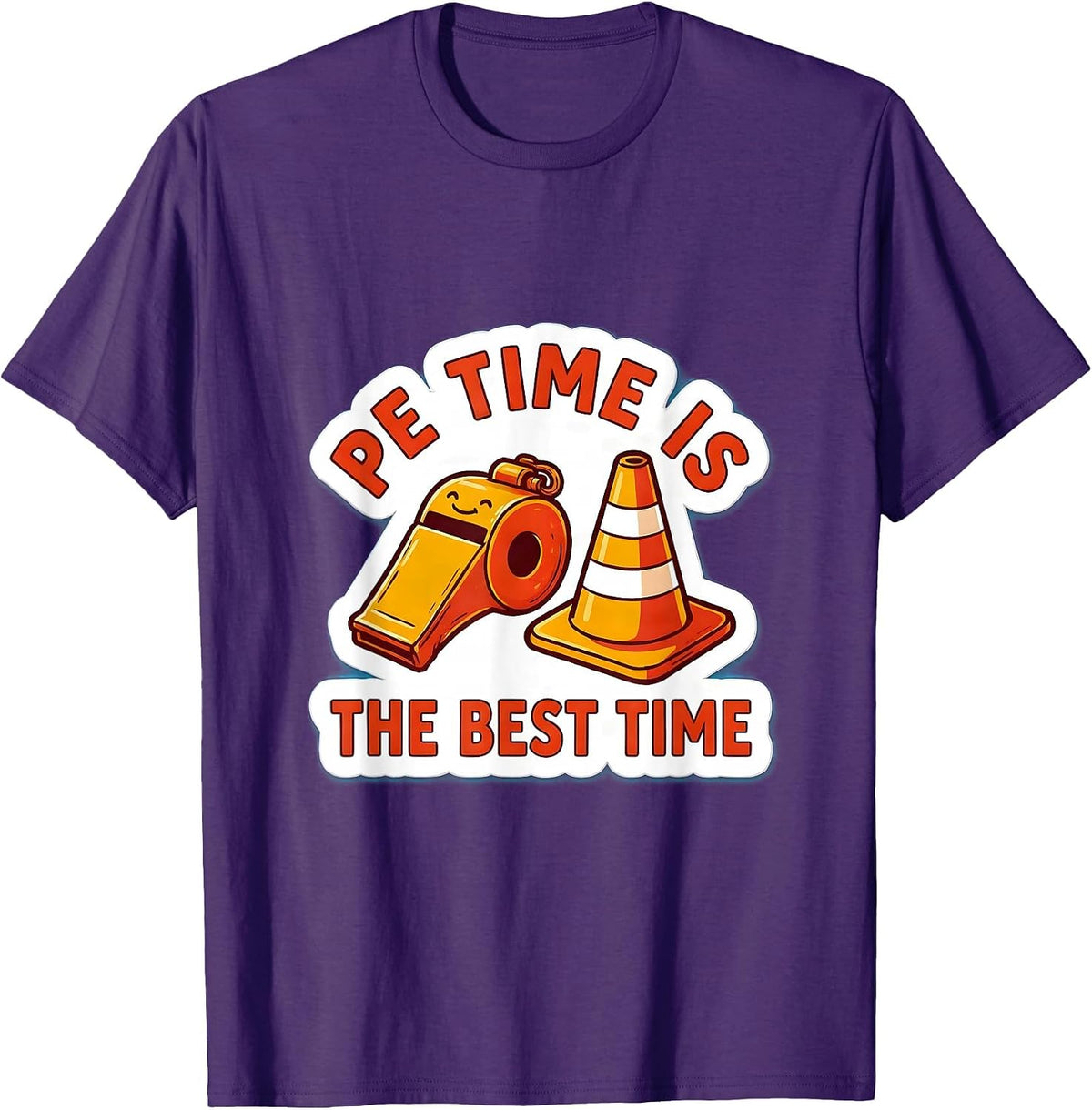 Men's PE Time Is The Best Time Funny PE Teacher Physical Education T-Shirt - Purple
