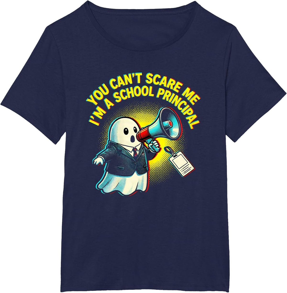 Women's You Can't Scare Me I'm A School Principal Halloween T-Shirt - Navy Blue