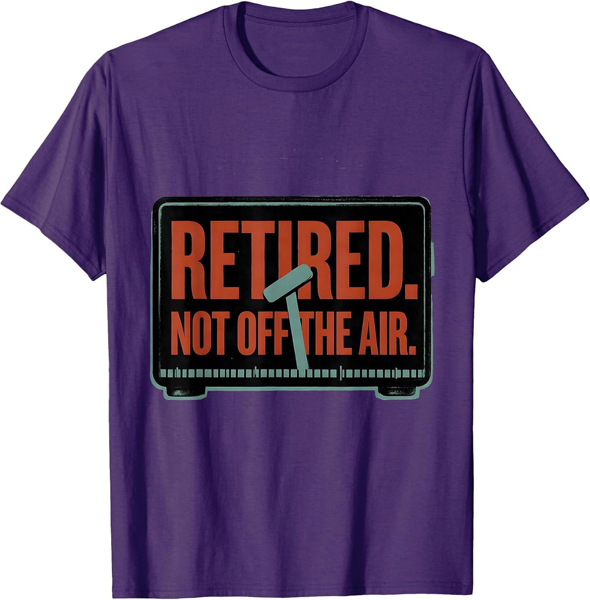 Retired Not Off The Air Funny Ham Radio Operator Hobby Humor T-Shirt - Purple