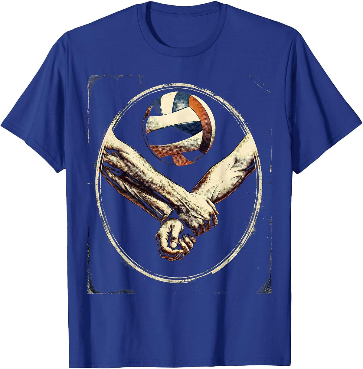 Volleyball Forearm Pass Receive Graphic Design T-Shirt - Royal Blue