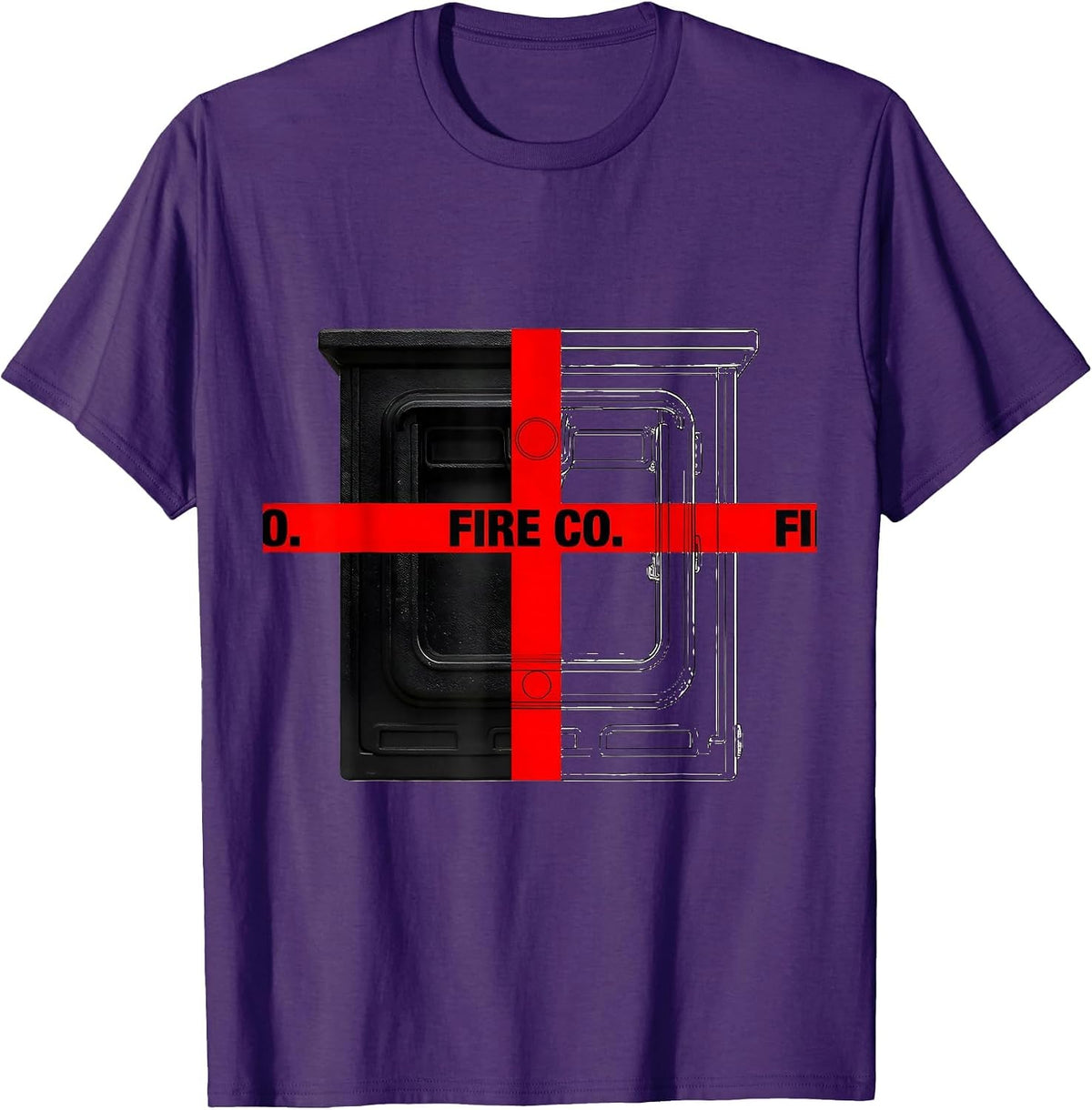 FIRE CO. Firefighter Department Pride Humor Thin Red Line T-Shirt - Purple