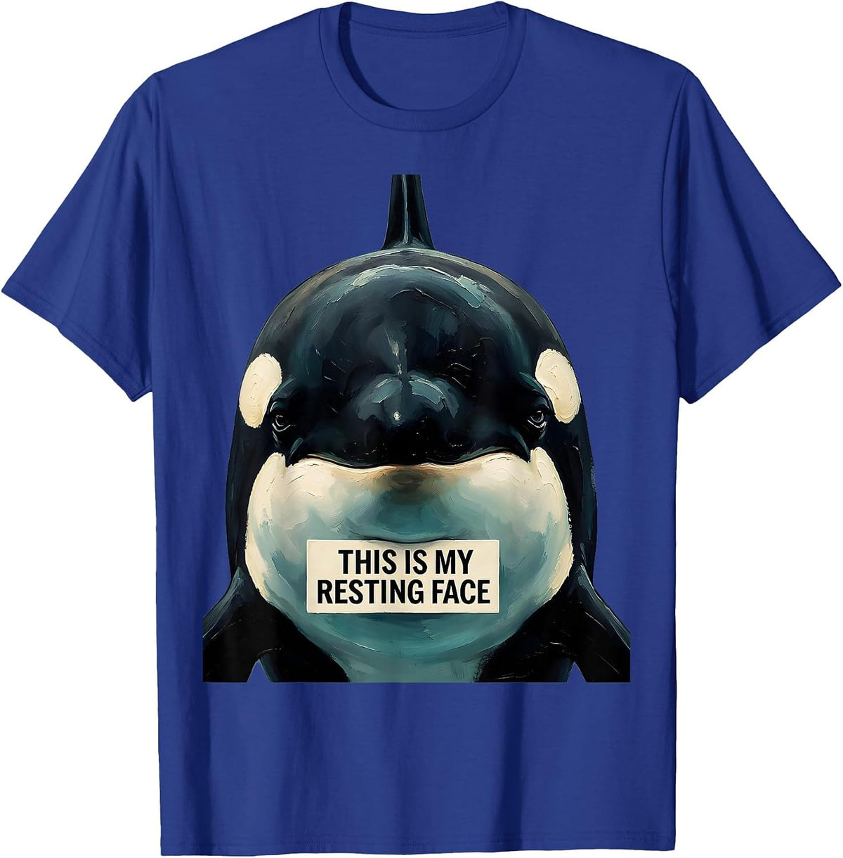 Men's This Is My Resting Face Funny Orca Whale Ocean Animal Lover T-Shirt - Royal Blue