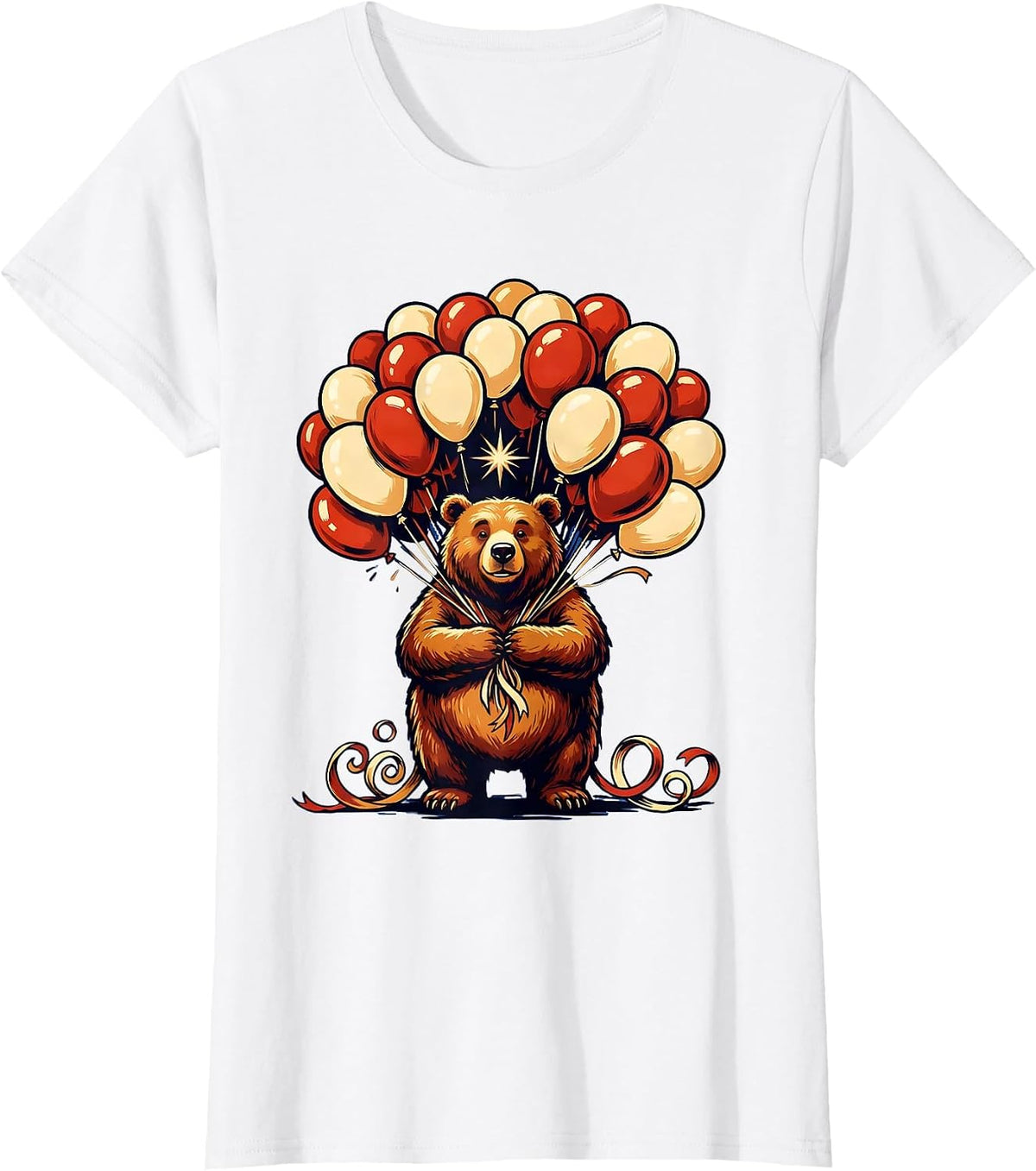 Women's 21st Birthday Bear with Balloon Bouquet T-Shirt - White