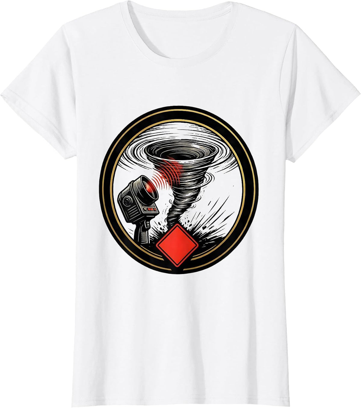 Women's Sealed Radar Tornado Chaser Meteorology Humor T-Shirt - White