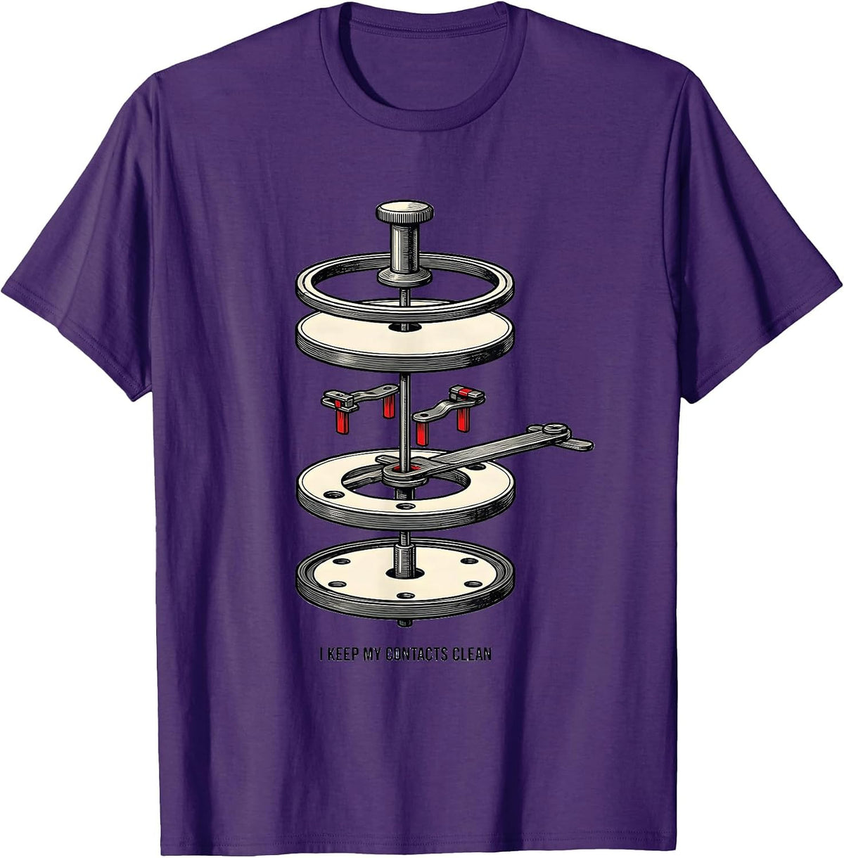 Men's I Keep My Contacts Clean Funny Ham Radio Operator Hobby Gift T-Shirt - Purple