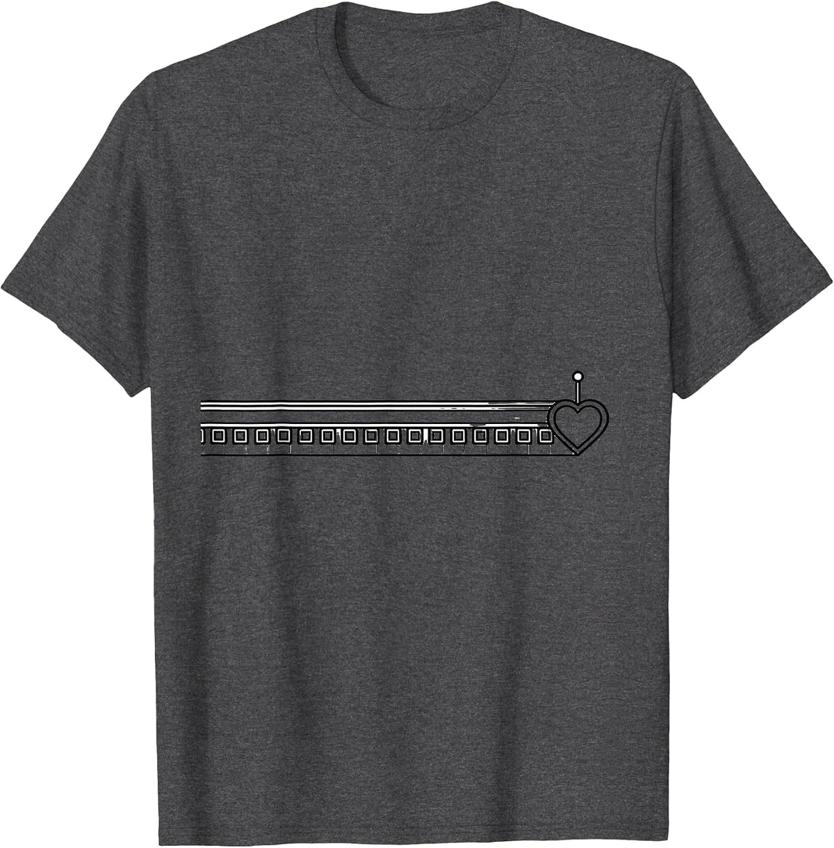 Phoropter Heart Track Optometrist Valentine Humor T-Shirt - Dark Heather Grey