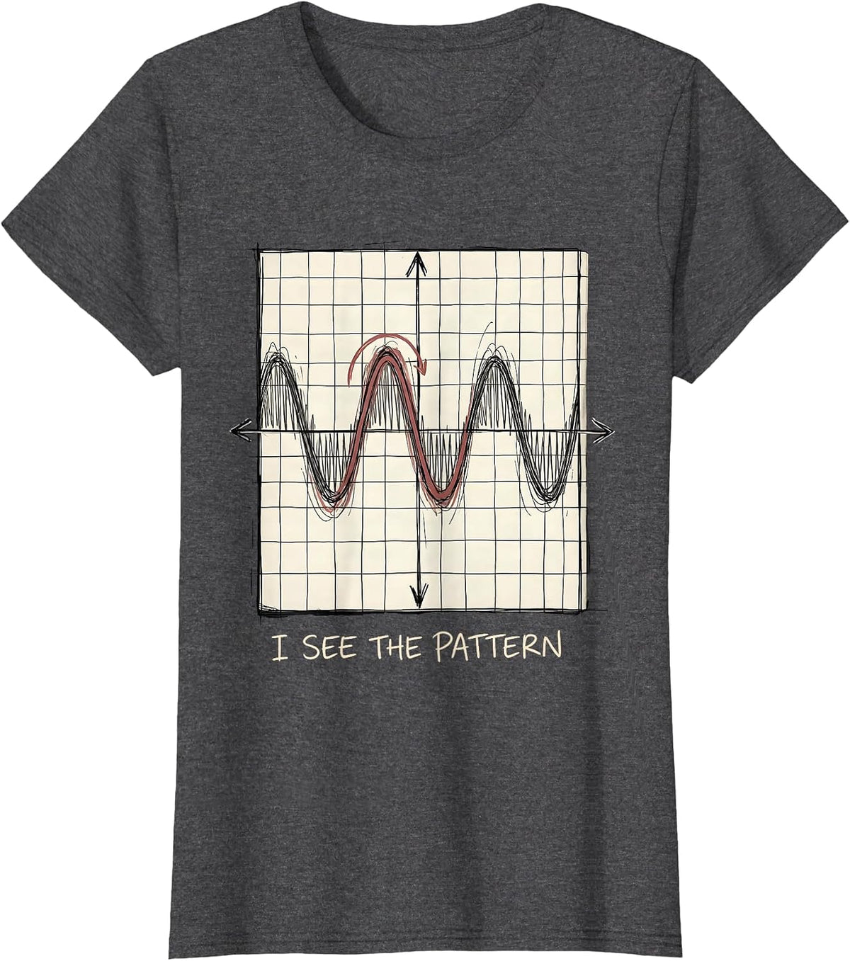 Women's I See The Pattern Funny Math Teacher Joke Nerdy Humor Gift T-Shirt - Dark Heather Grey