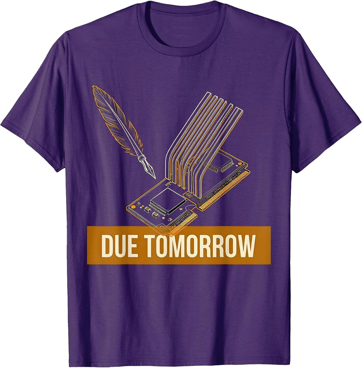 Due Tomorrow Social Studies Teacher Technical Diagram T-Shirt - Purple