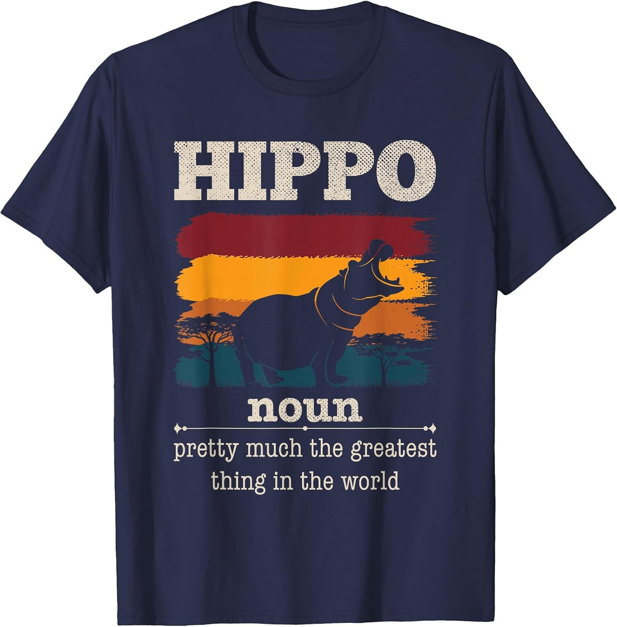 Funny Hippo Definition Cool Hippo Animals Humor Hippopotamus T-Shirt - Navy Blue
