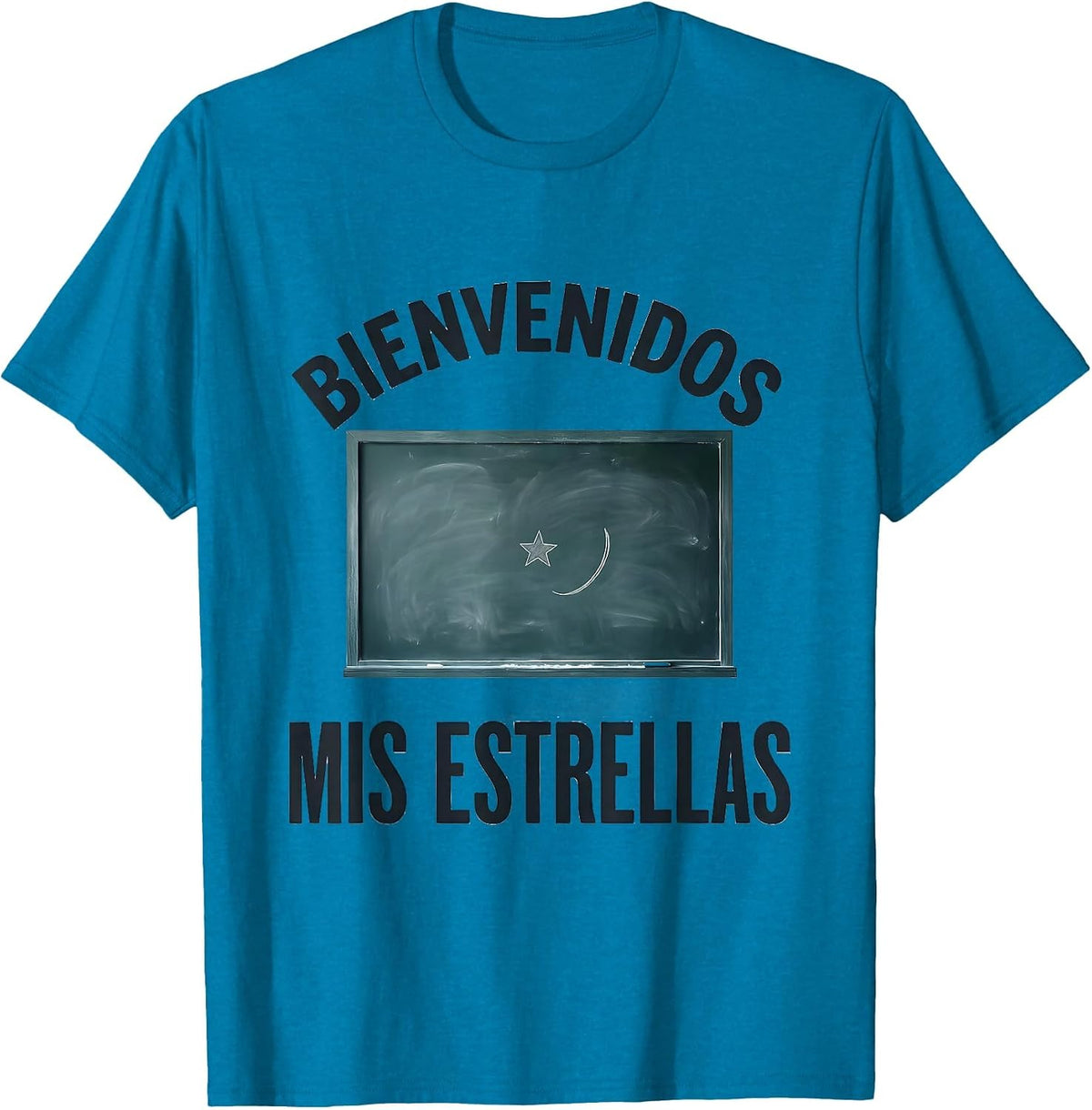 Bienvenidos, Mis Estrellas Warm Bilingual Spanish Teacher T-Shirt - Sapphire Blue