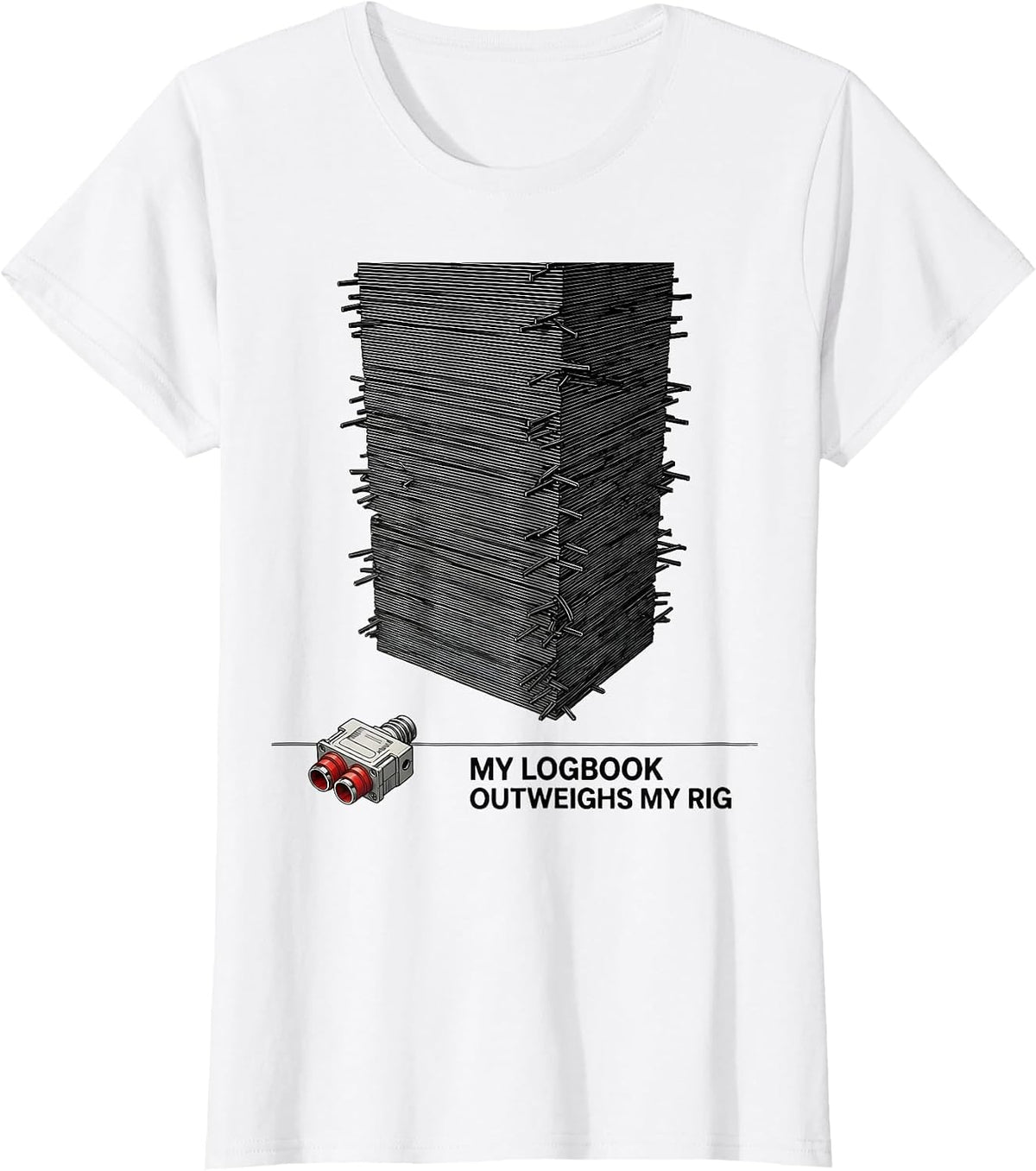 My Logbook Outweighs My Rig Funny Ham Radio Operator T-Shirt - White