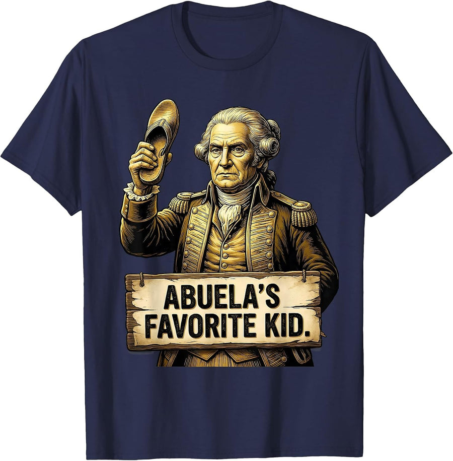 Abuela's Favorite Kid Mexican Heritage Design T-Shirt - Navy Blue