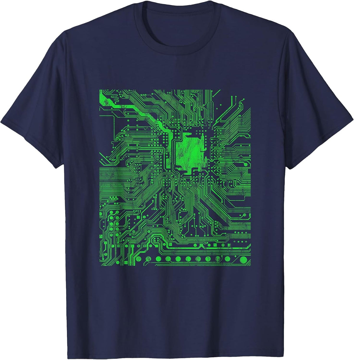 Computer Chip Motherboard CPU Heart Programmer Nerd T-Shirt T-Shirt - Navy Blue