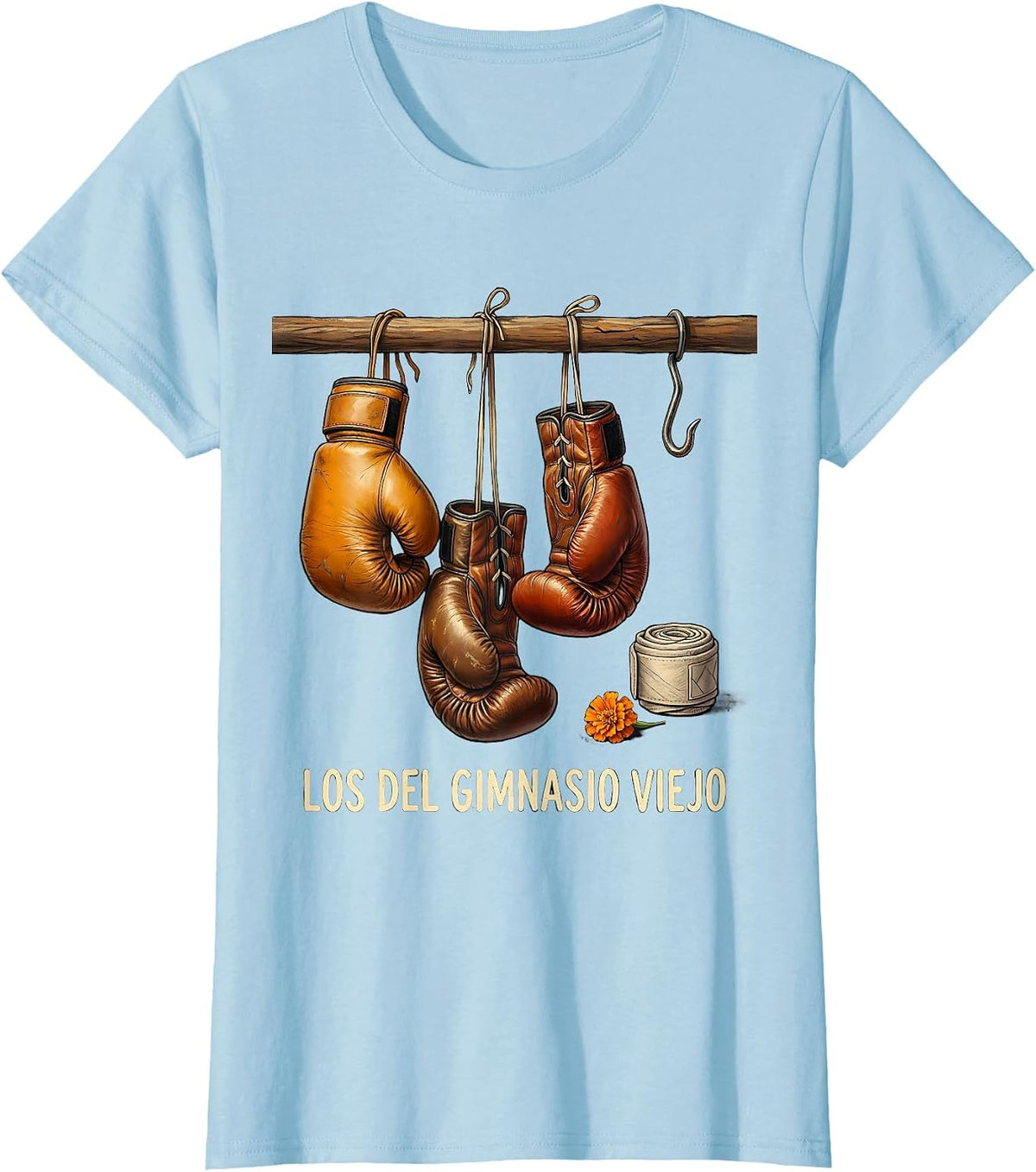 Los Del Gimnasio Viejo Storybook Vintage Boxing Glove Día de T-Shirt - Baby Blue