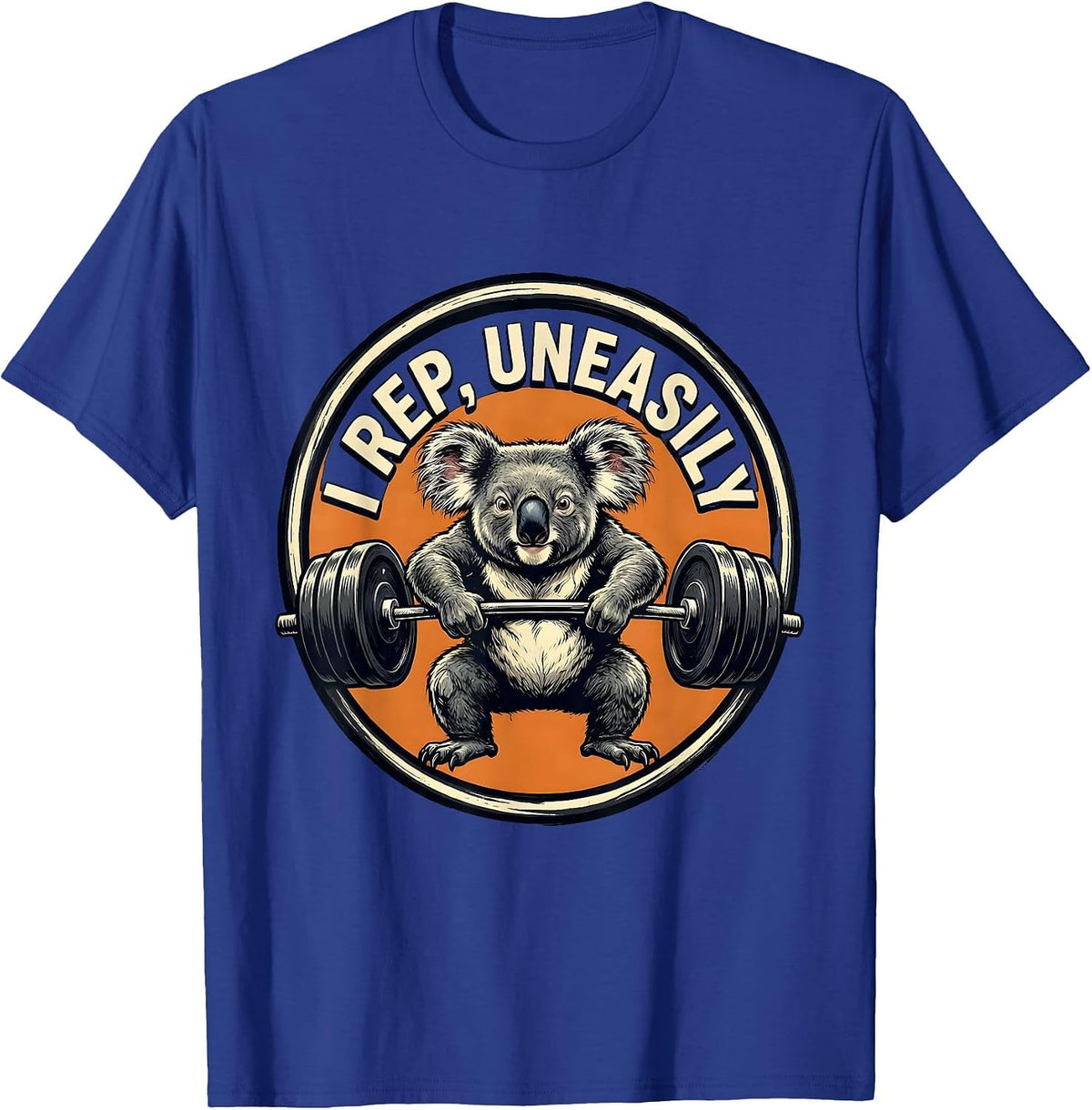 Men's I Rep, Uneasily Funny Gym Workout Weightlifting Humor T-Shirt - Royal Blue