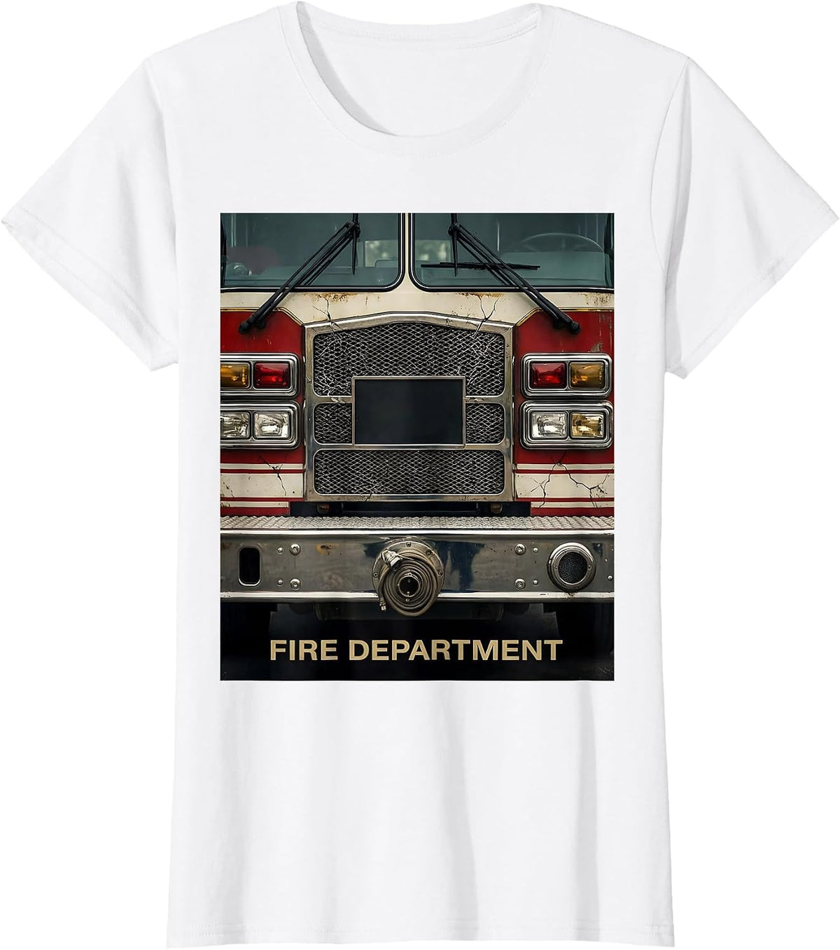 Women's Fire Department Distressed Firefighter Pride Humor Fireman T-Shirt - White