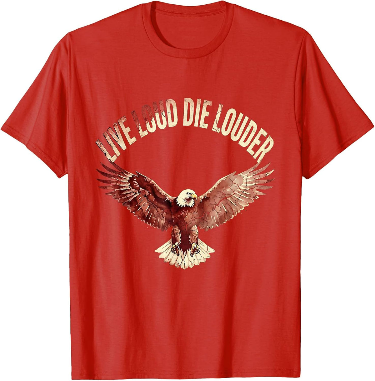 Live Loud Die Louder Punk Band Graphic Design T-Shirt - Red