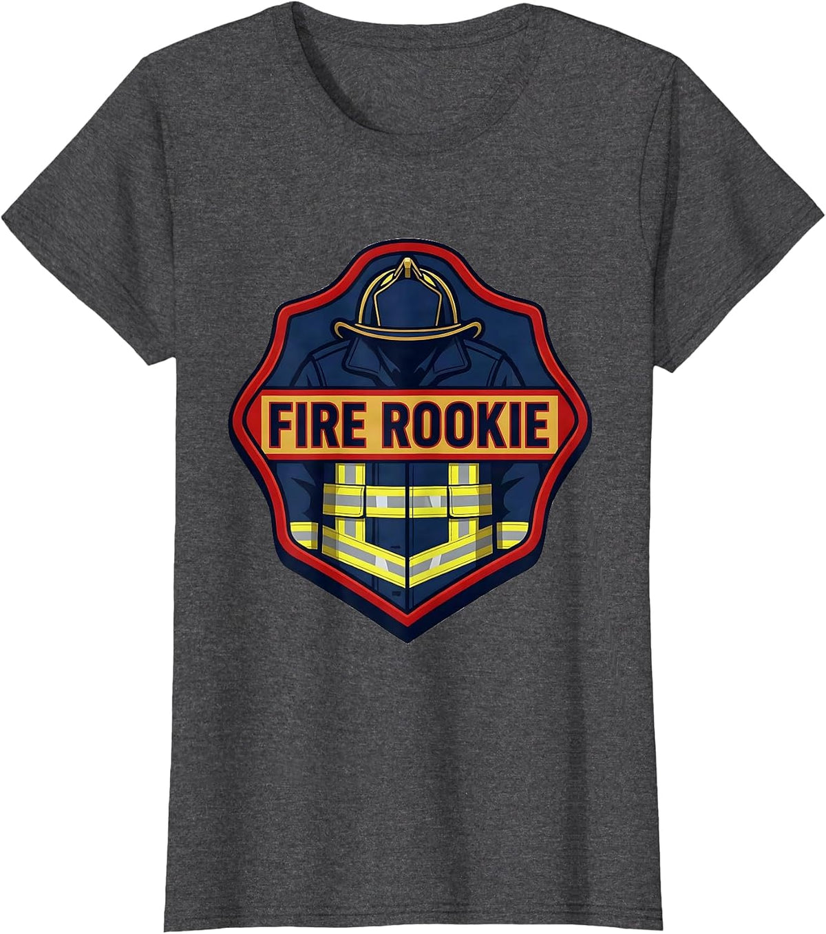 Women's Fire Rookie Sports Firefighter Humor Occupational Pride T-Shirt - Dark Heather Grey