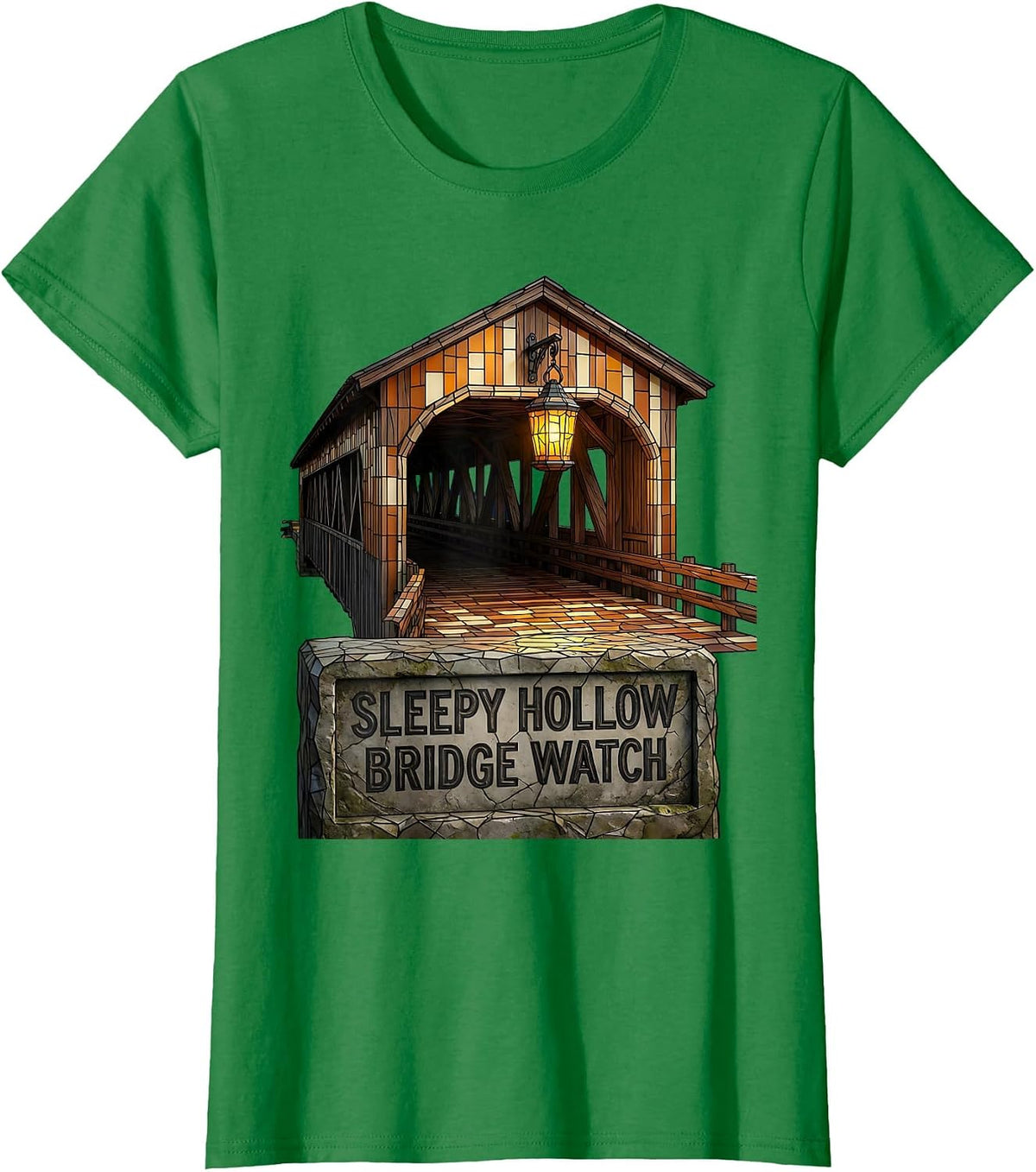 Sleepy Hollow Bridge Watch Gothic Horror Halloween Fan T-Shirt - Kelly Green