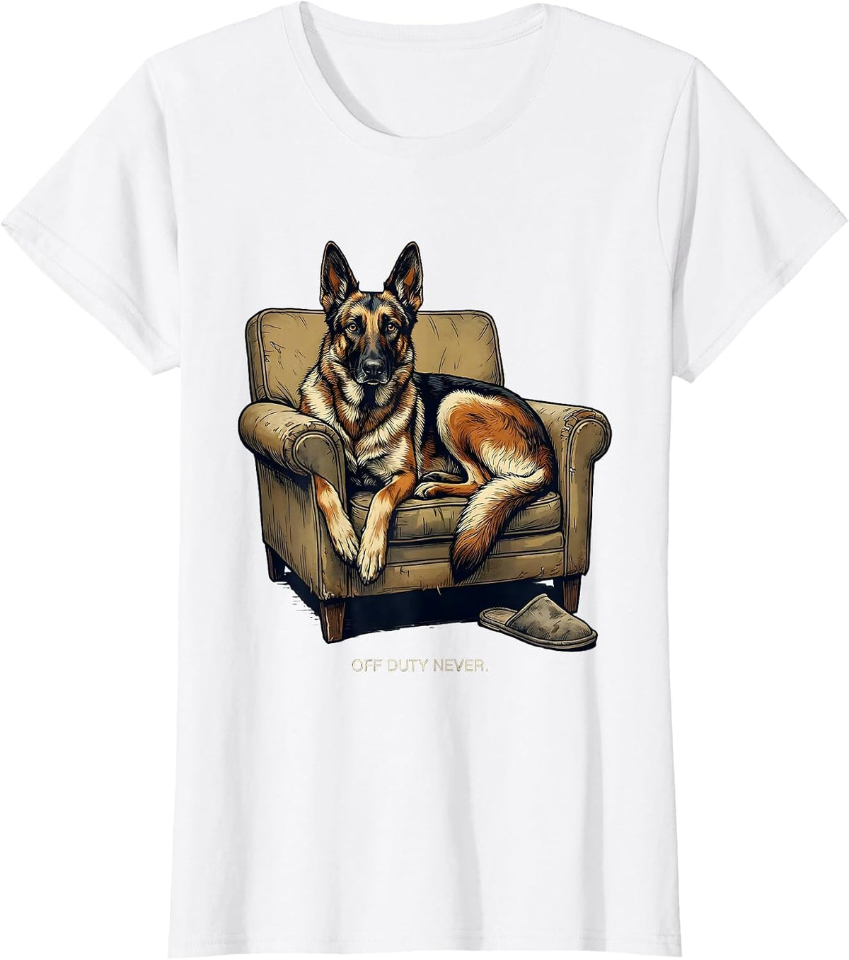 Off Duty Never Funny Belgian Malinois Dog Owner Humor T-Shirt - White