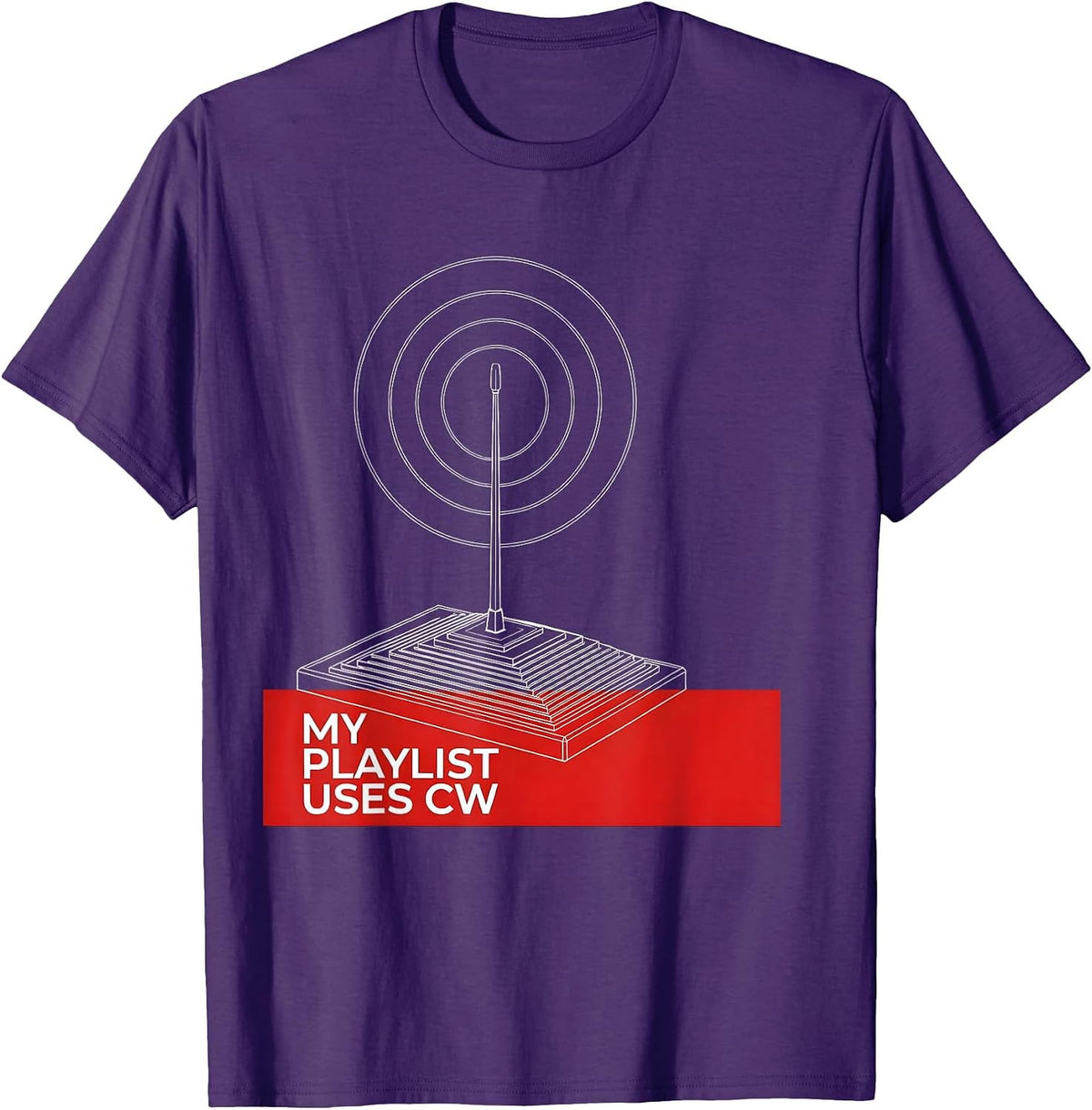 Men's My Playlist Uses CW Funny Ham Radio Operator Humor T-Shirt - Purple