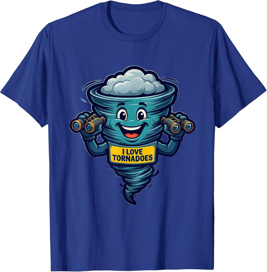 I Love Tornadoes Funny Storm Chaser Meteorology Enthusiast T-Shirt - Royal Blue