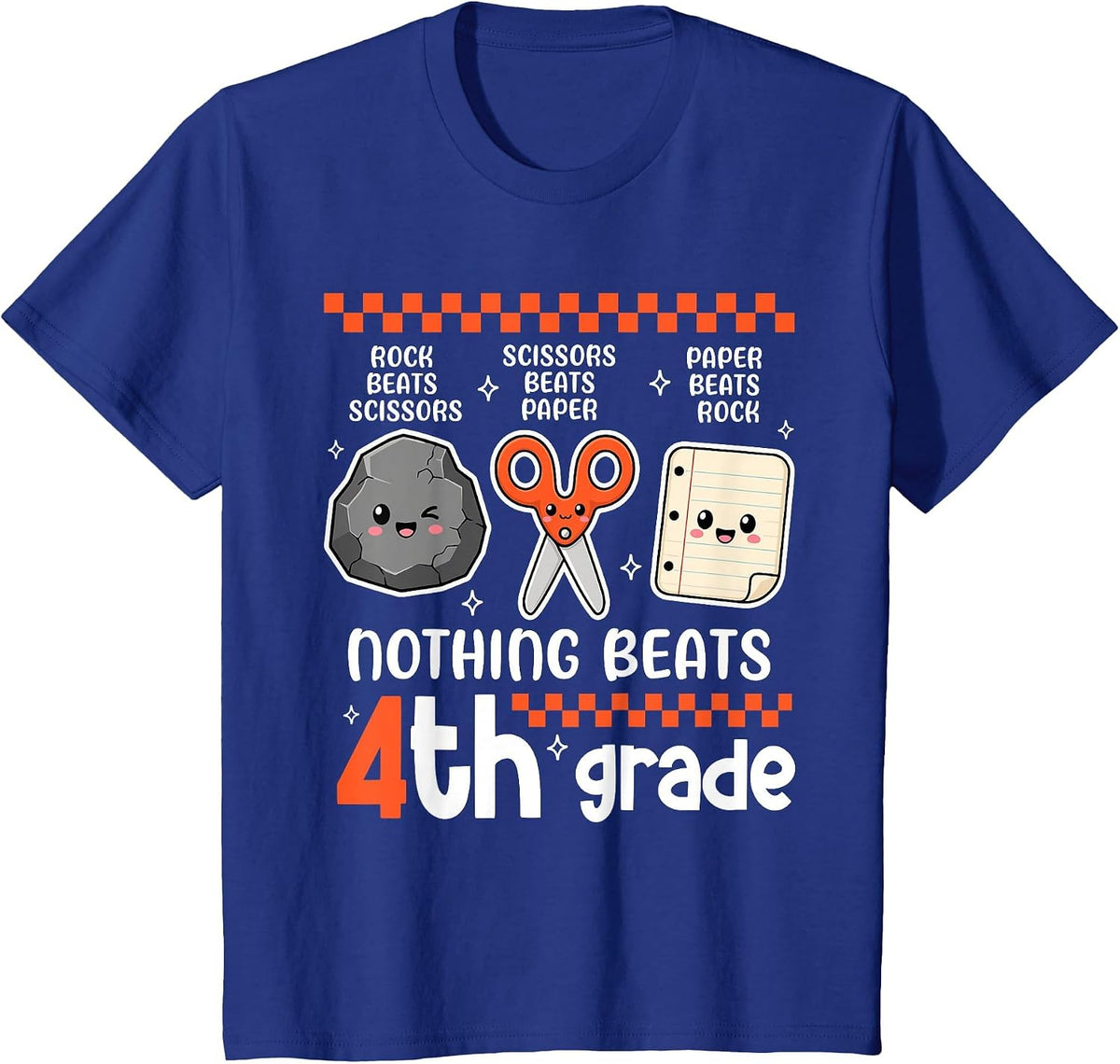 Funny Nothing Beats 4th Grade Back to School Teacher Kids T-Shirt - Royal Blue