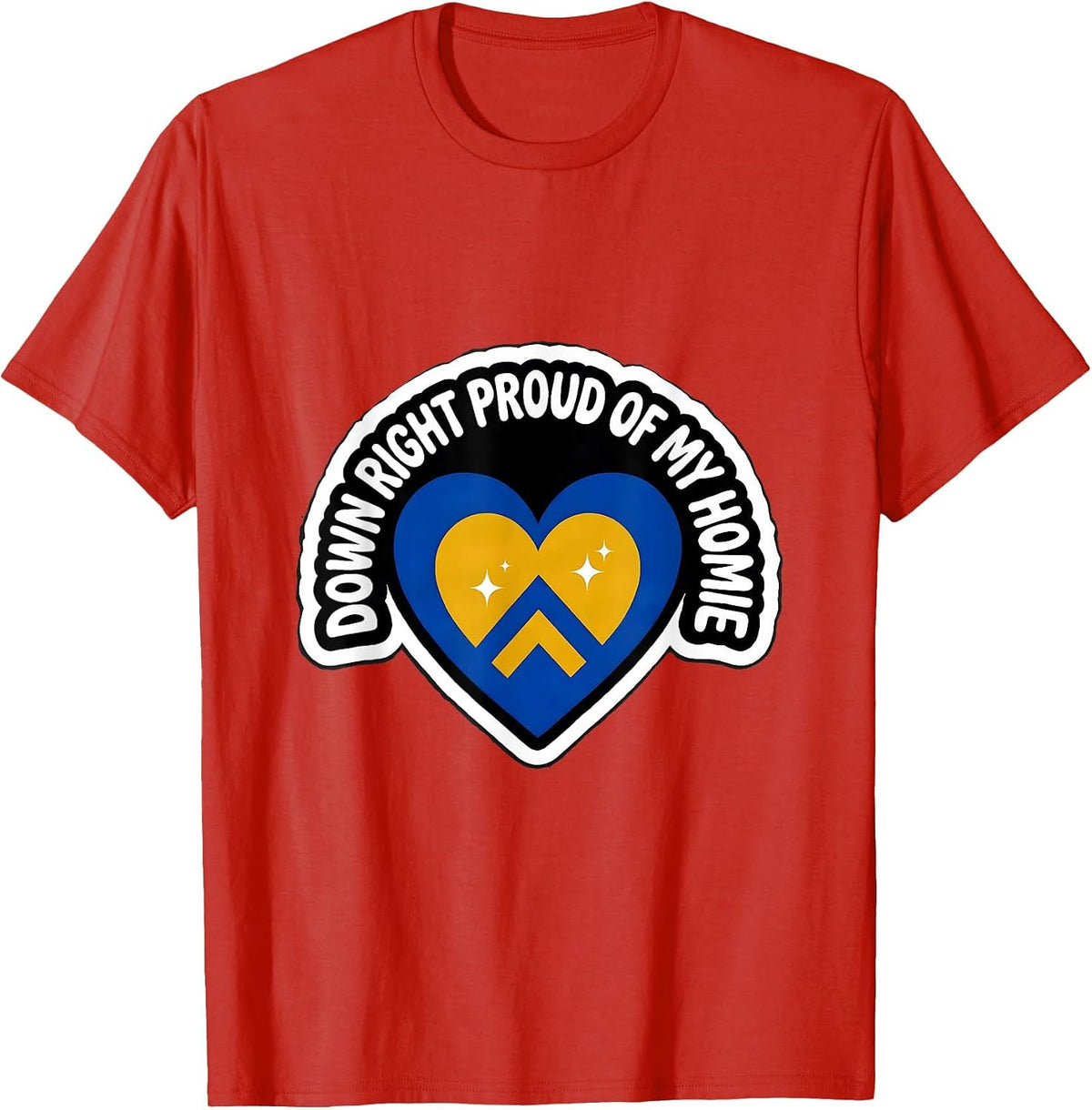 Men's Down Right Proud Of My Homie Heartfelt Down Syndrome T-Shirt - Red