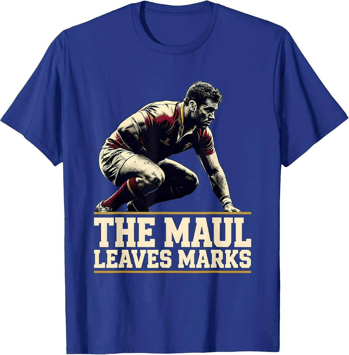 The Maul Leaves Marks Funny Rugby Player Coach Humor T-Shirt - Royal Blue